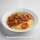 Fas Usulü Sebzeli Et Yahnisi, Kuskus ve Harissa Sos
