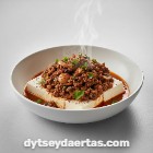 Steamed Tofu with Ground Meat and Mushrooms