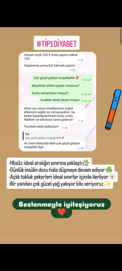 Dengeli şeker, azalan insülin dozu ve doktor onaylı sonuçlar. Beslenmenin iyileştirici gücüyle hayatı yeniden dengeledik.